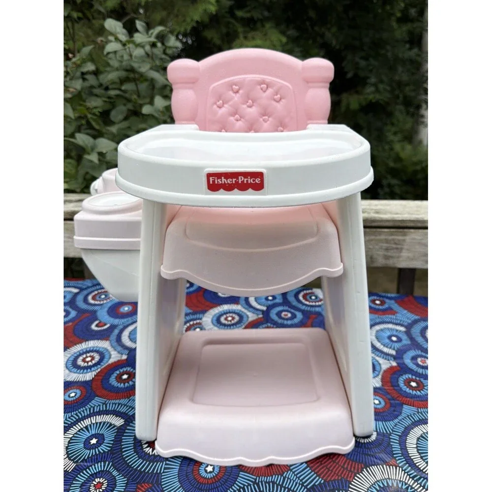 Vintage Fisher Price 71777 “Rare” Caring Touch Pink Baby Doll High Chair